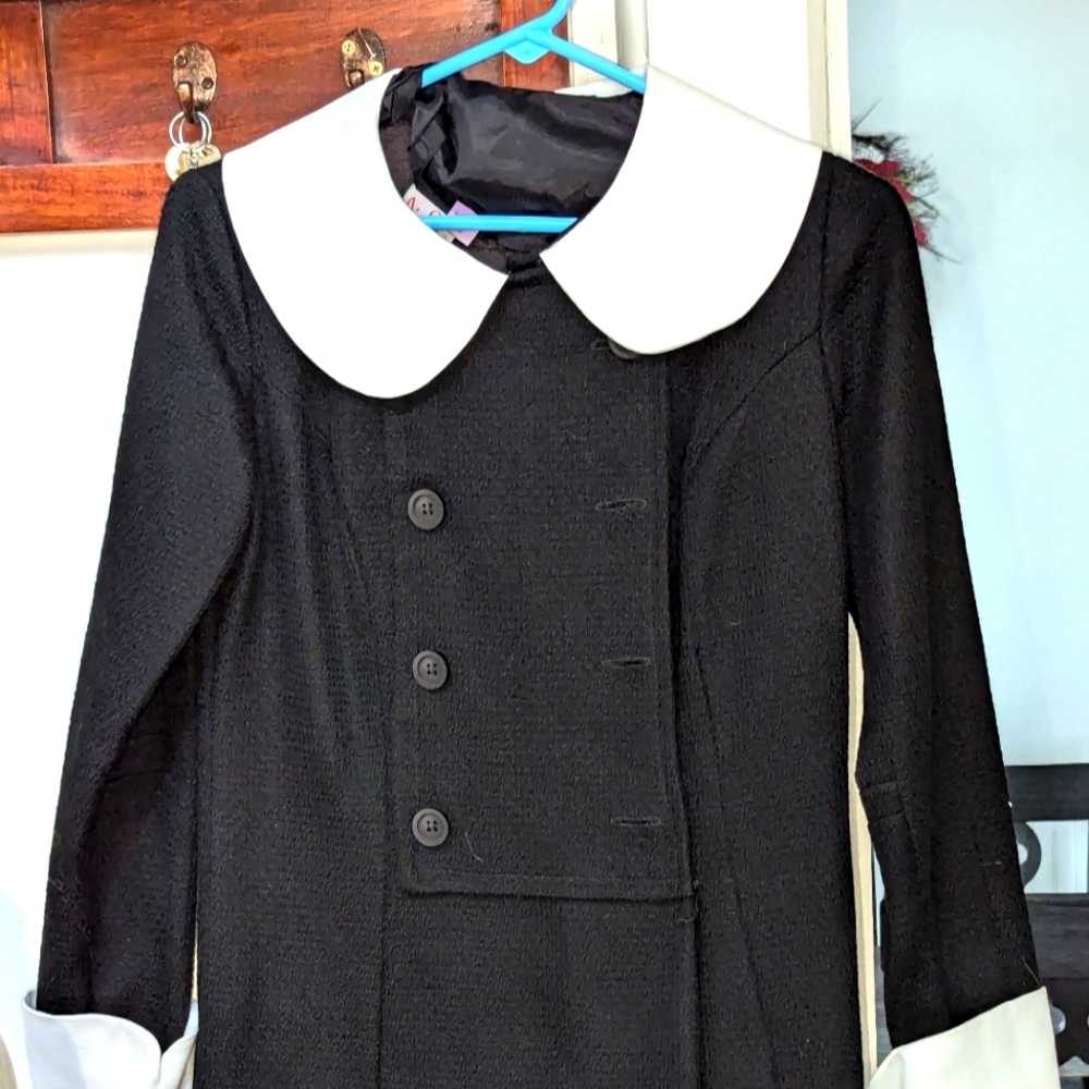 60s Vintage Black Knee Length Dress